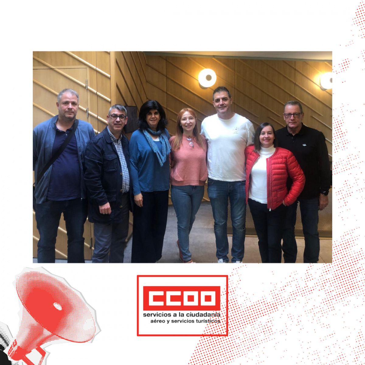 Los delegados y delegadas de CCOO junto a nuestra Secretaria General, Paloma Gallardo.