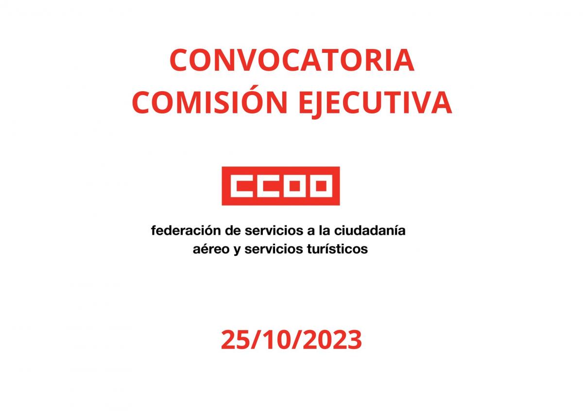 CONVOCATORIA COMISIN EJECUTIVA SECTOR AREO Y SERVICIOS TURSTICOS