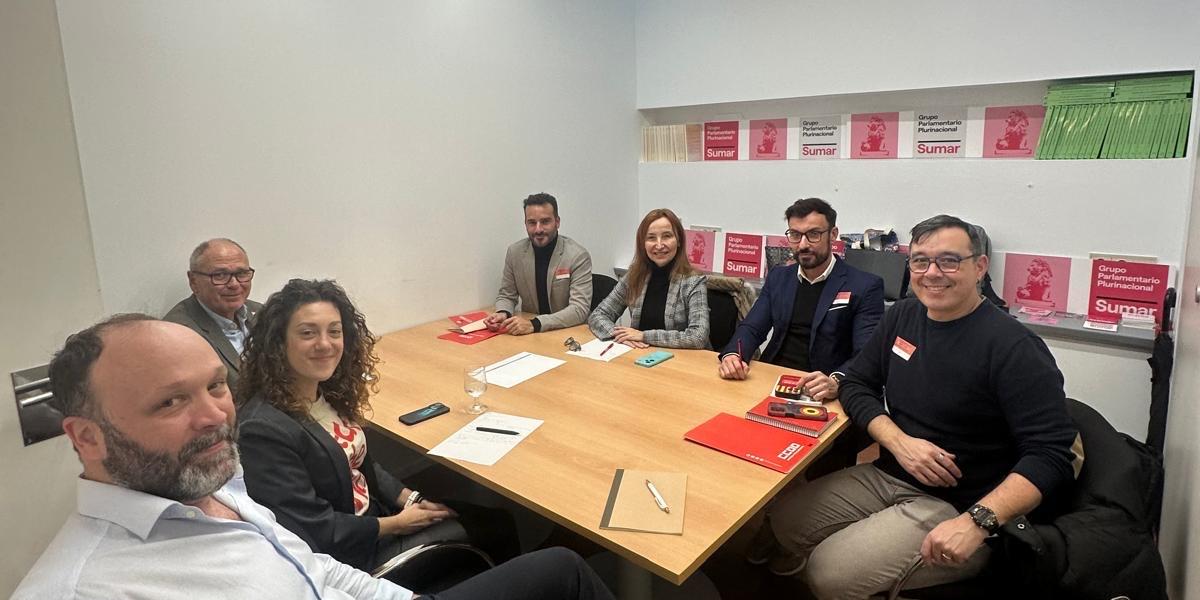 Representantes del sector Aéreo y Servicios Turísticos y de la dirección federal de FSC-CCOO se han reunido esta semana con integrantes del grupo parlamentario de Sumar en el Congreso