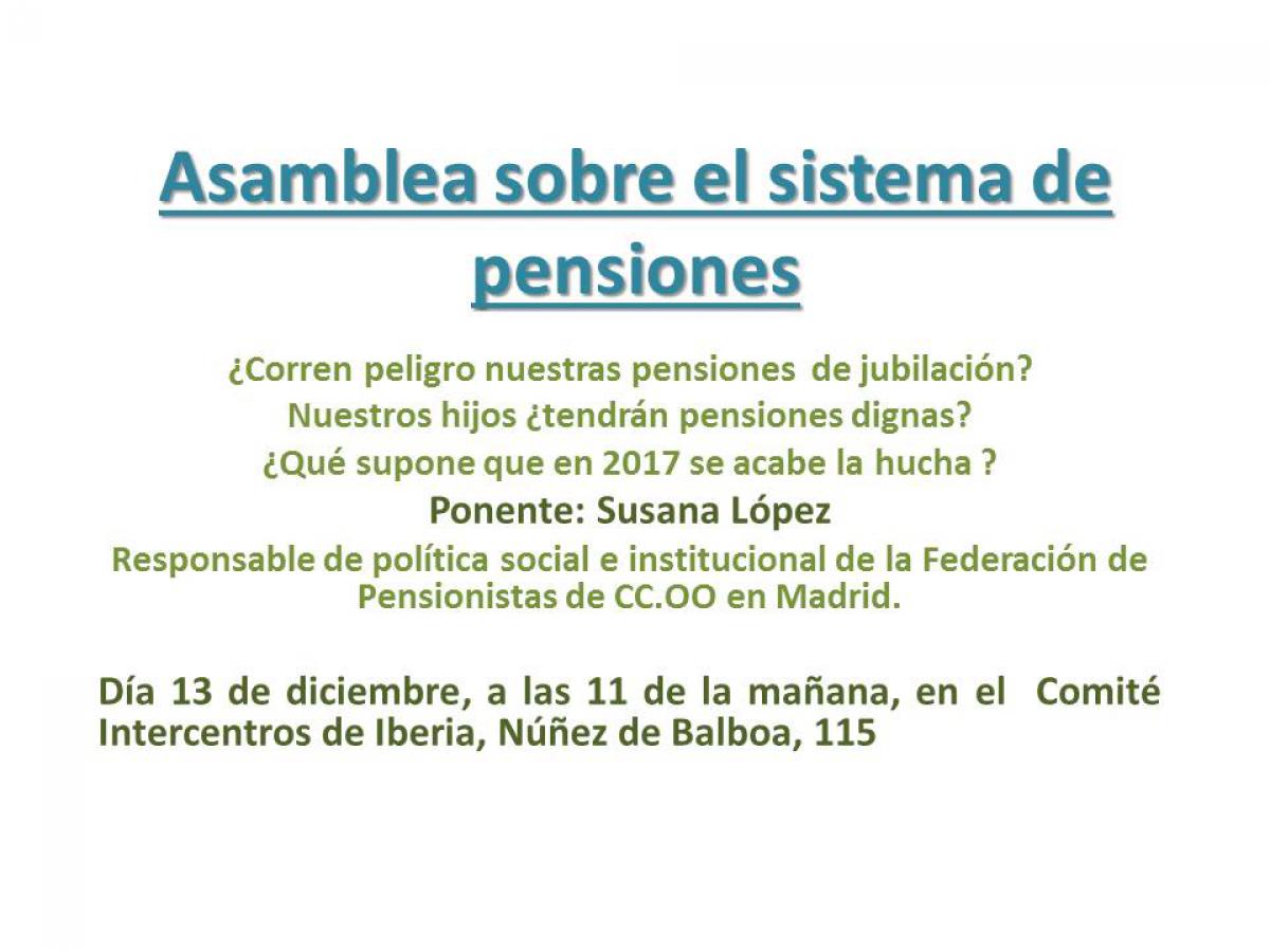 Asamblea sobre el sistema de pensiones